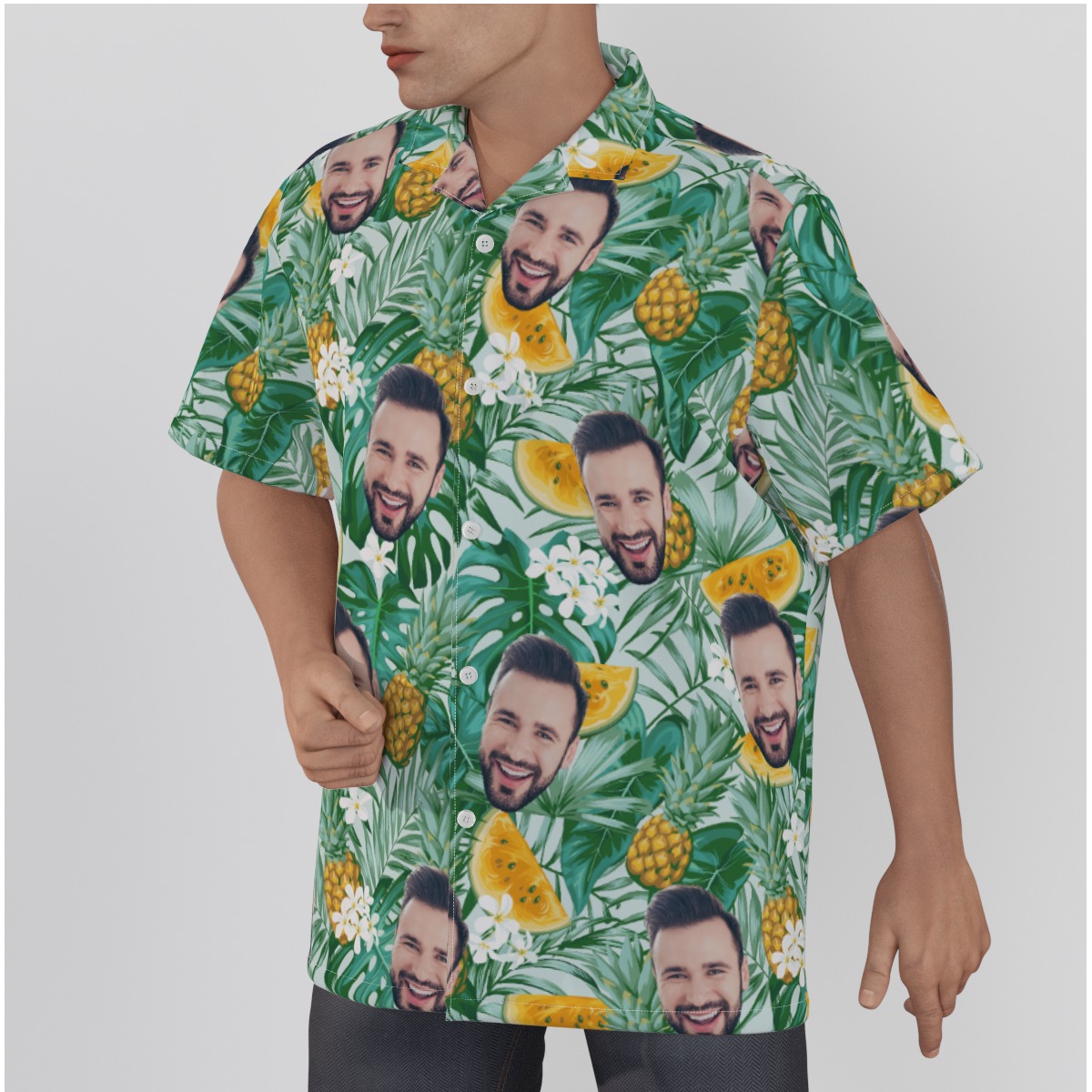 Custom Face Tropical Hawaiian Shirts For Men