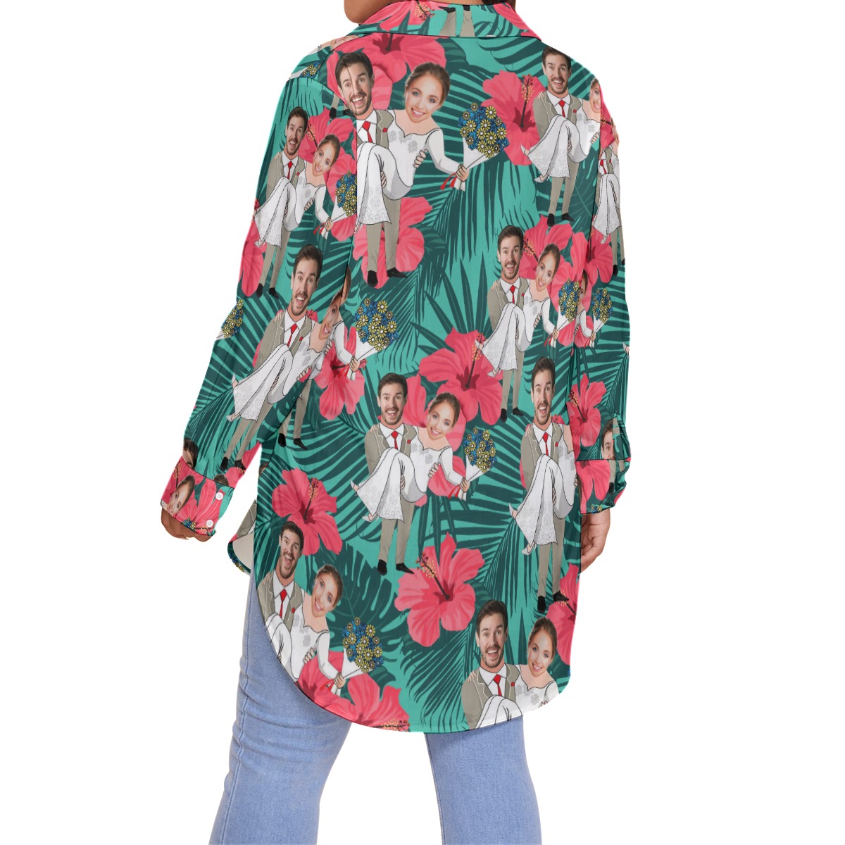 Women's Plus Size Hawaiian Shirt Custom Face
