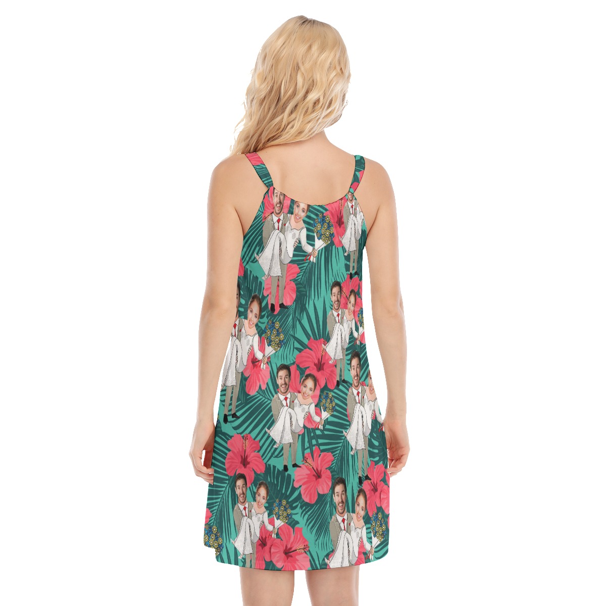 Women's Hawaiian Dress Custom Face Couple