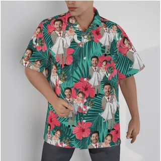 Custom Face Couple Hawaiian Shirt For Men