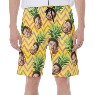 Pineapple Custom Face Hawaiian Swimwear For Men