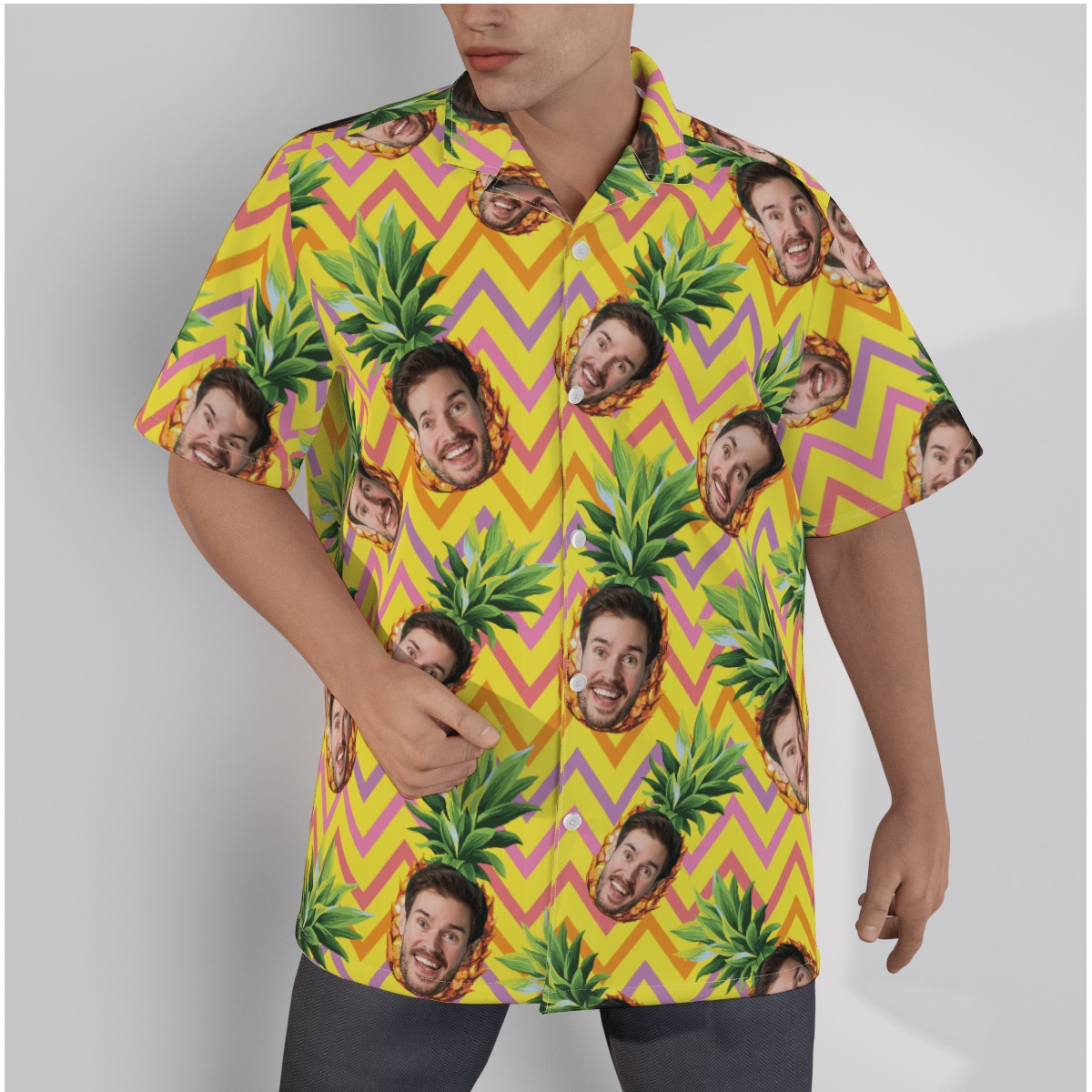 Funny Custom Face With Pineapple Hawaiian Shirt - variant image 1