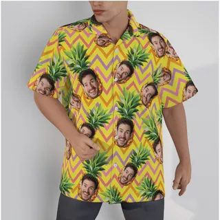 Funny Custom Face With Pineapple Hawaiian Shirt