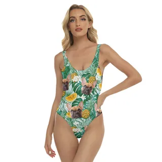 Women's Hawaiian Swimsuit With Dog Face
