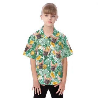 Kids' Hawaiian Shirts With Dog Face