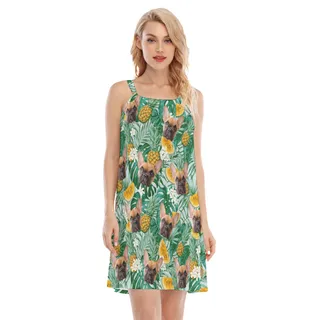 Hawaiian Dress With Dog Face