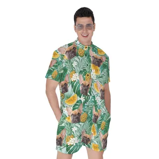 Men's Hawaiian Romper With Dog Face