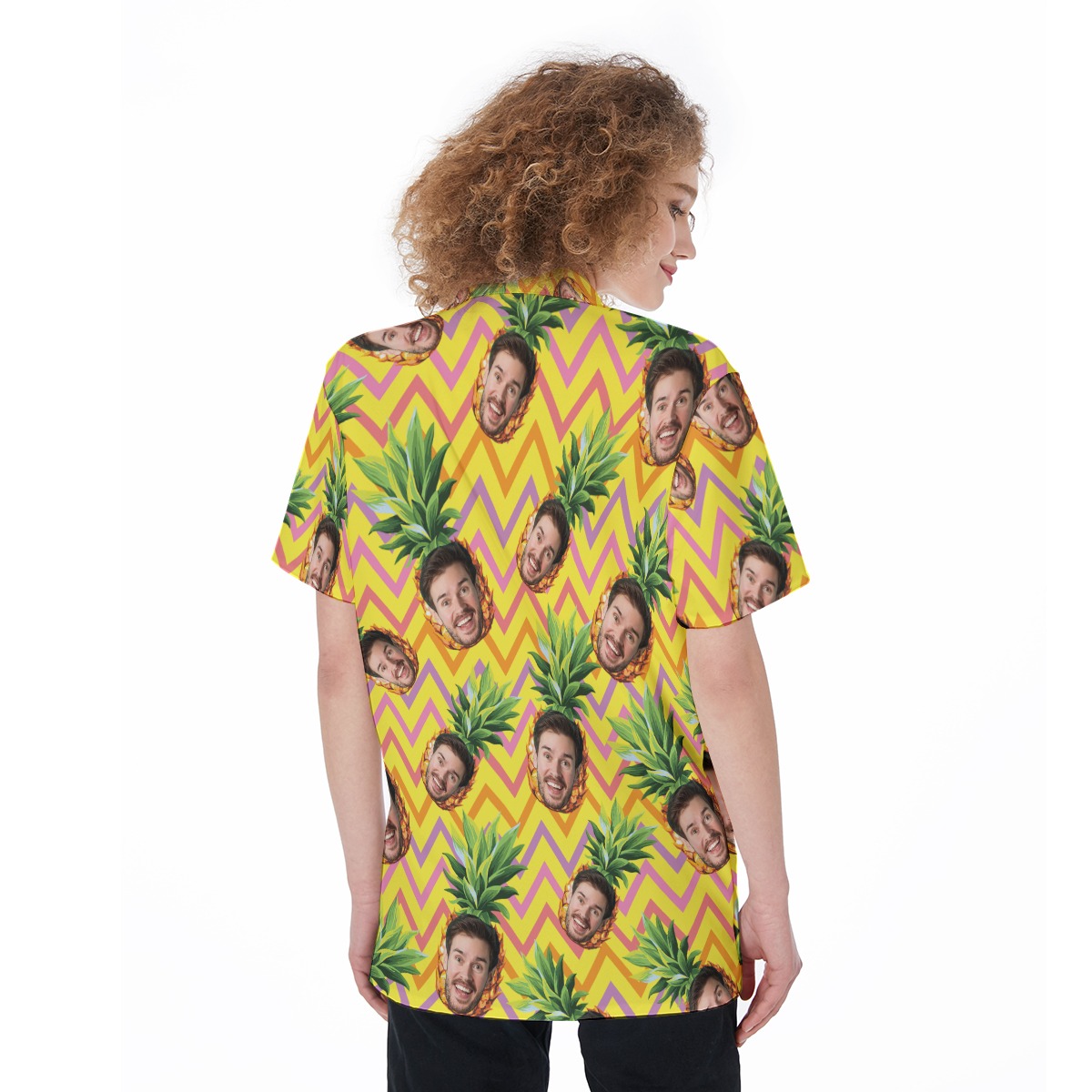 Unique Pineapple Custom Face Hawaiian Shirt For Women
