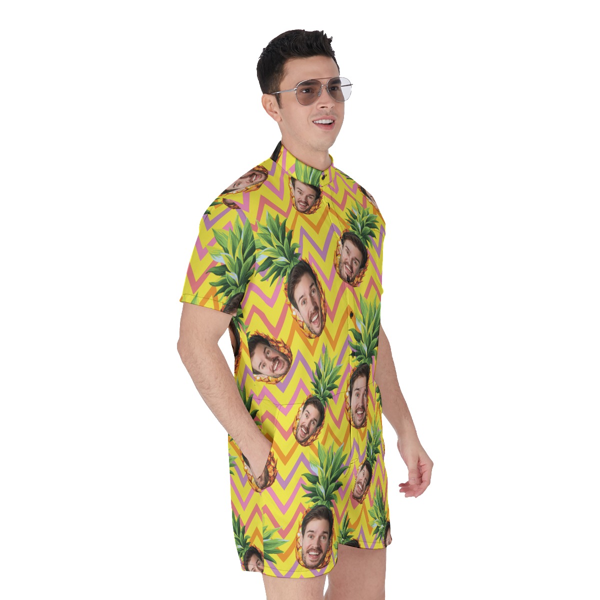 Funny Custom Face With Pineapple Hawaiian Romper