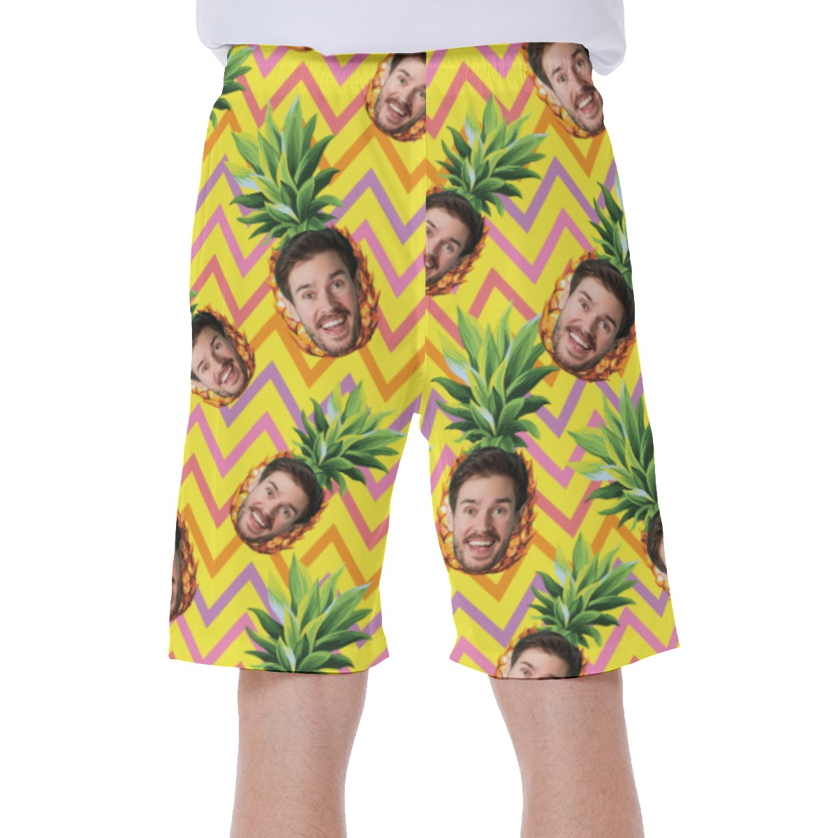 Pineapple Custom Face Hawaiian Swimwear For Men