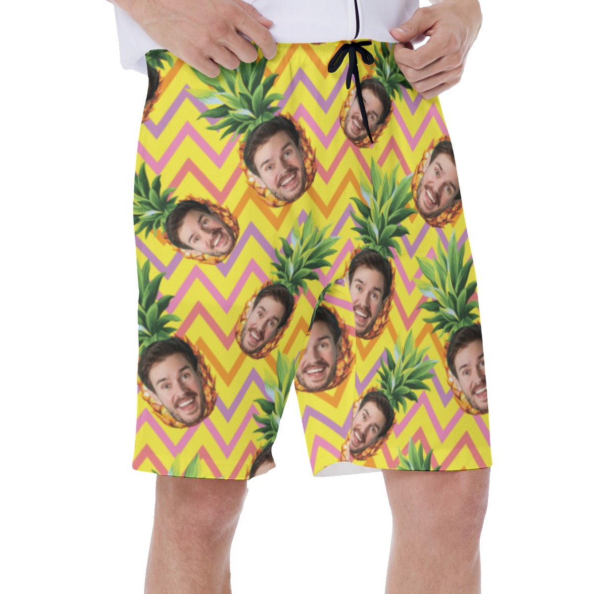 Pineapple Custom Face Hawaiian Swimwear For Men