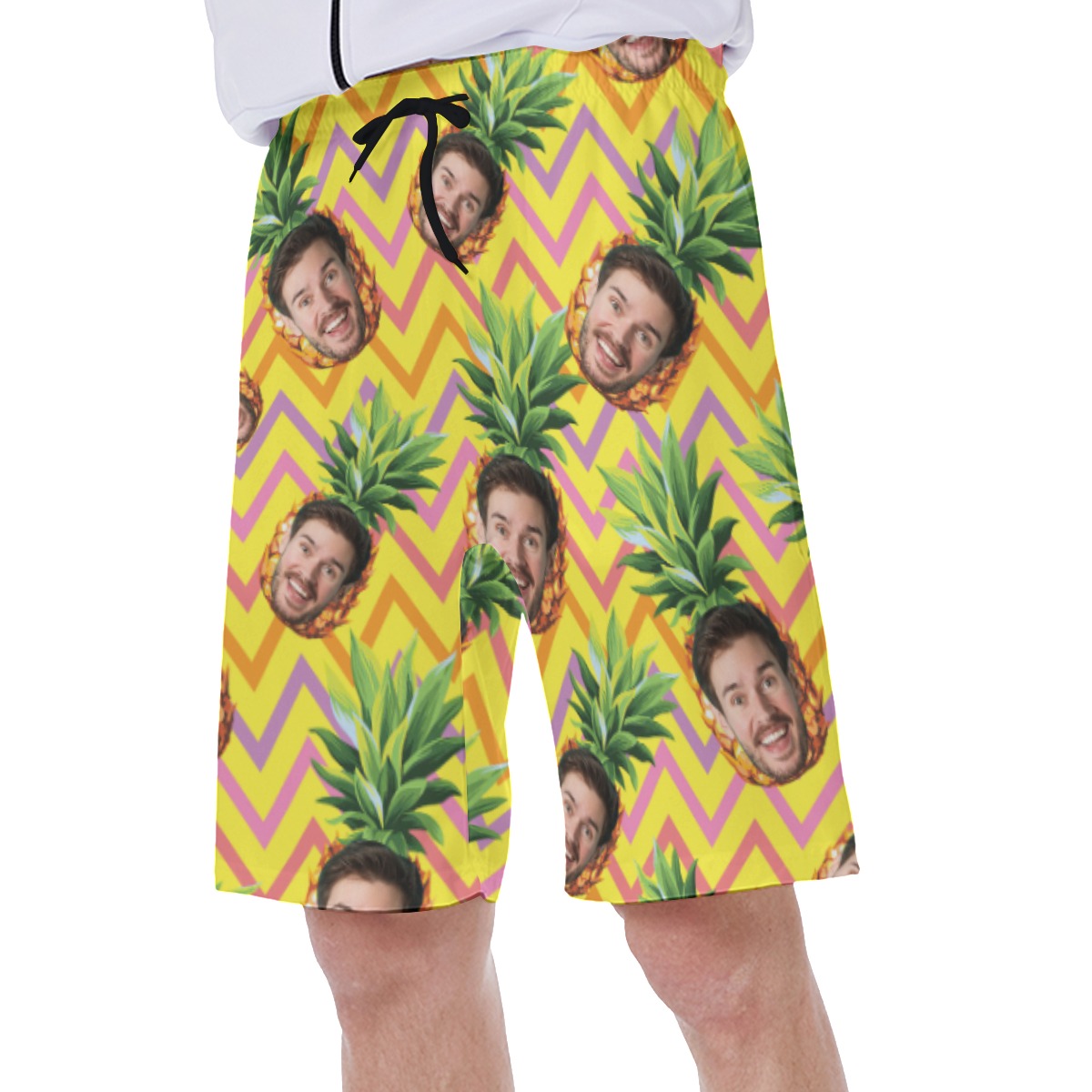 Pineapple Custom Face Hawaiian Swimwear For Men