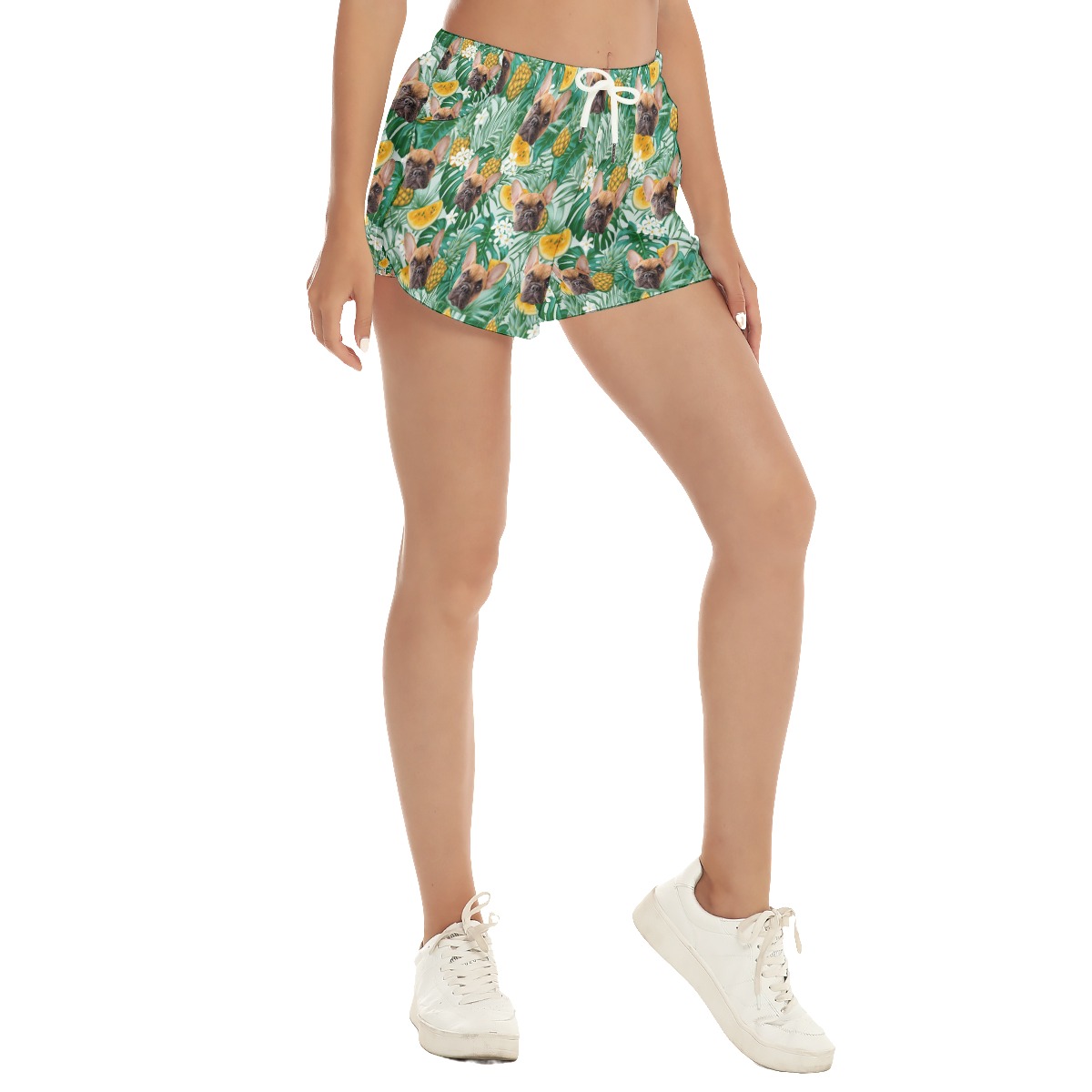 Women's Hawaiian Shorts With Dog Face