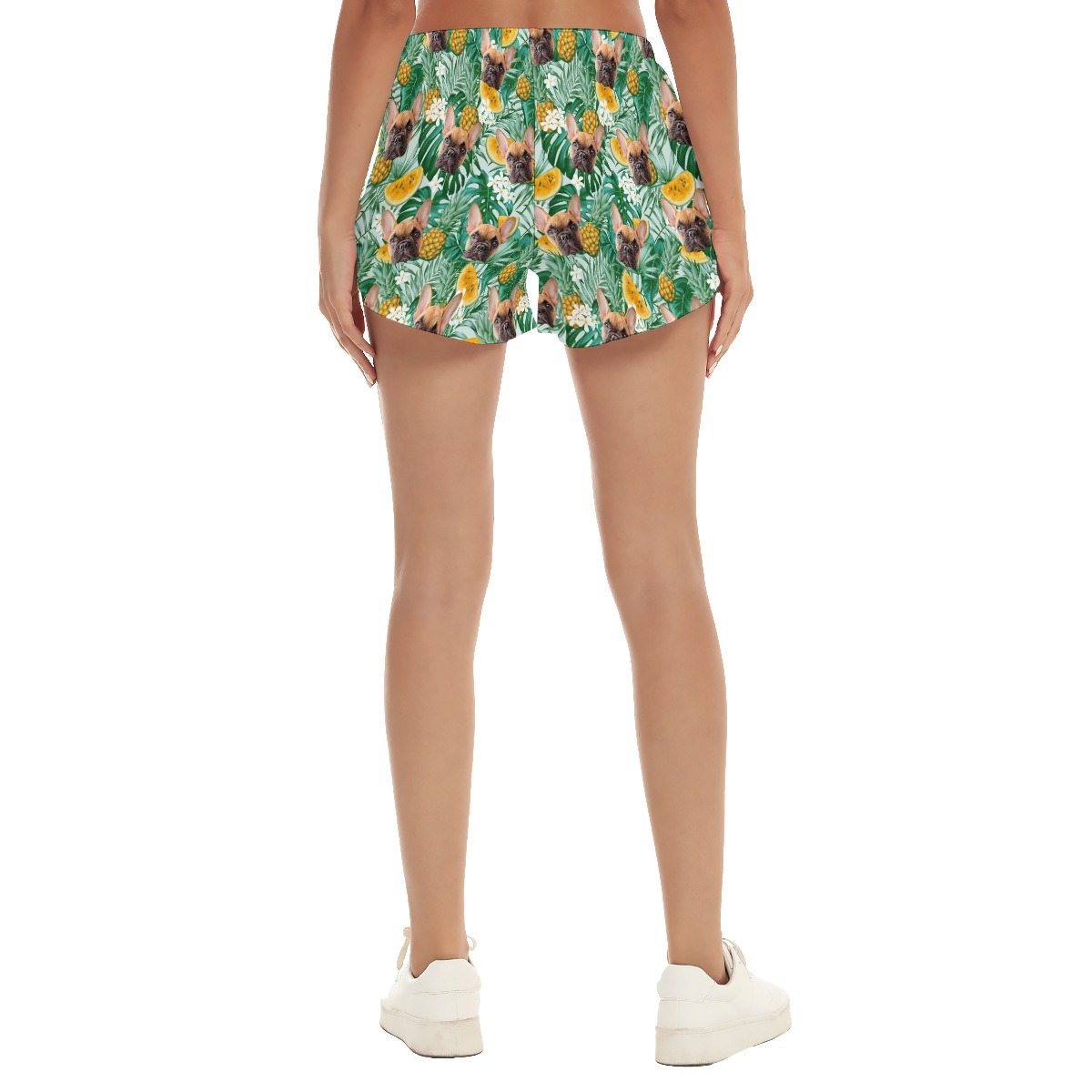Women's Hawaiian Shorts With Dog Face