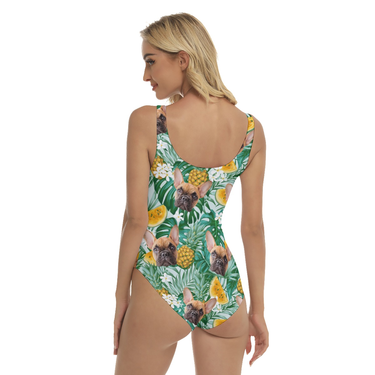 Women's Hawaiian Swimsuit With Dog Face