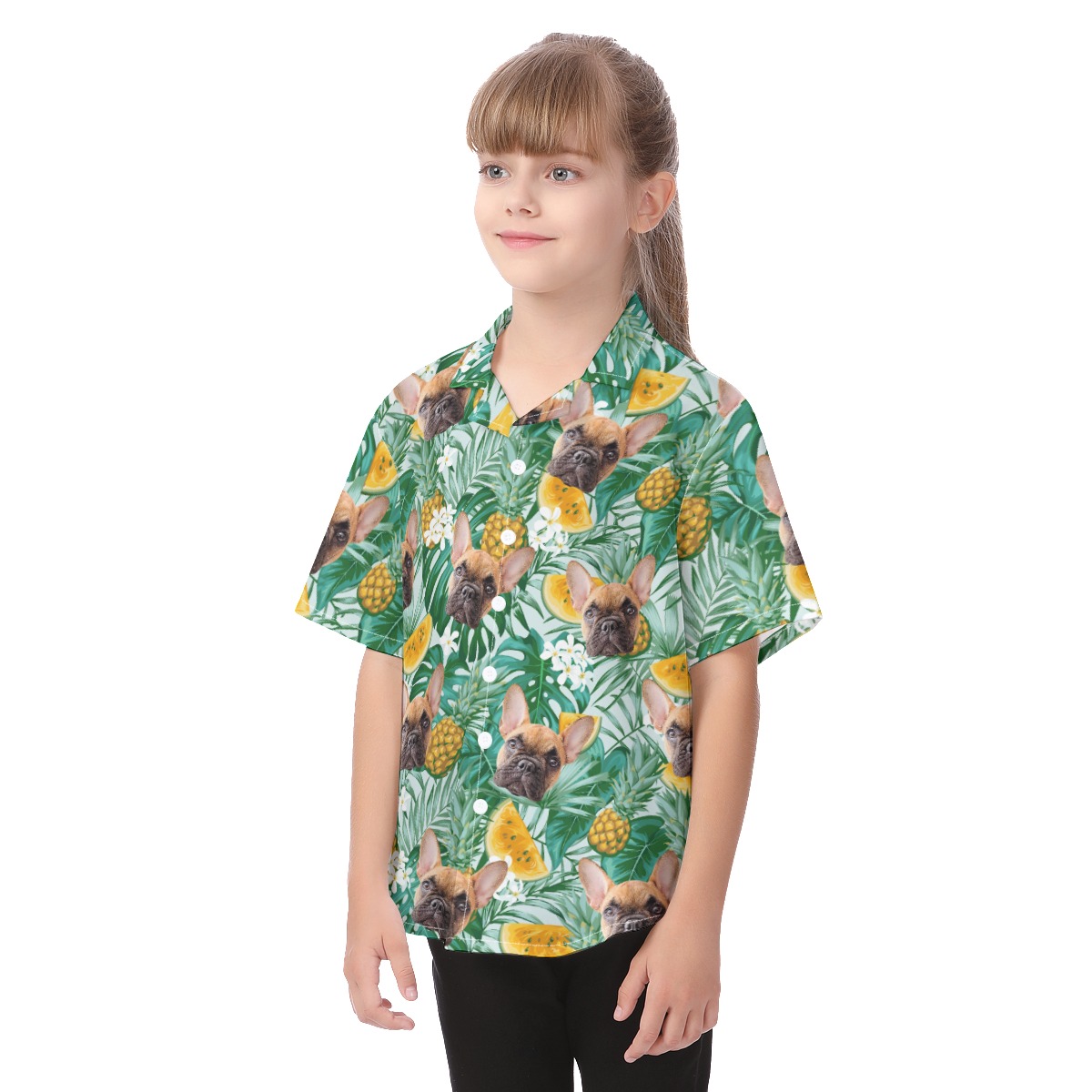Kids' Hawaiian Shirts With Dog Face