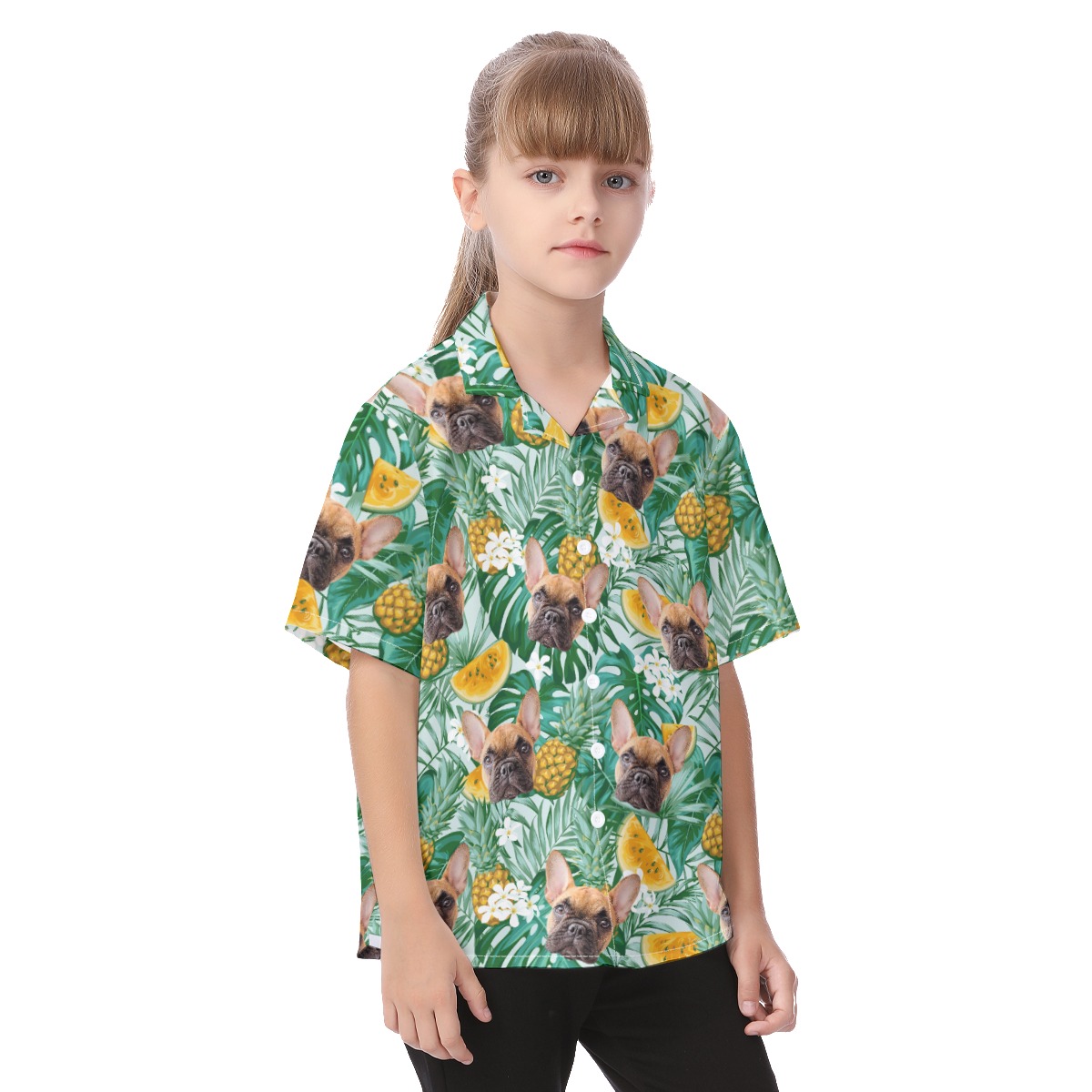 Kids' Hawaiian Shirts With Dog Face