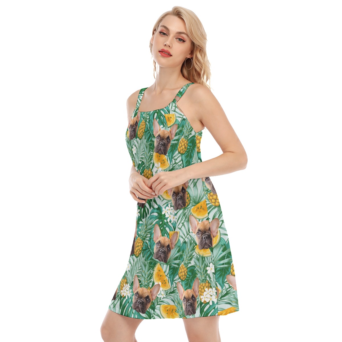 Hawaiian Dress With Dog Face