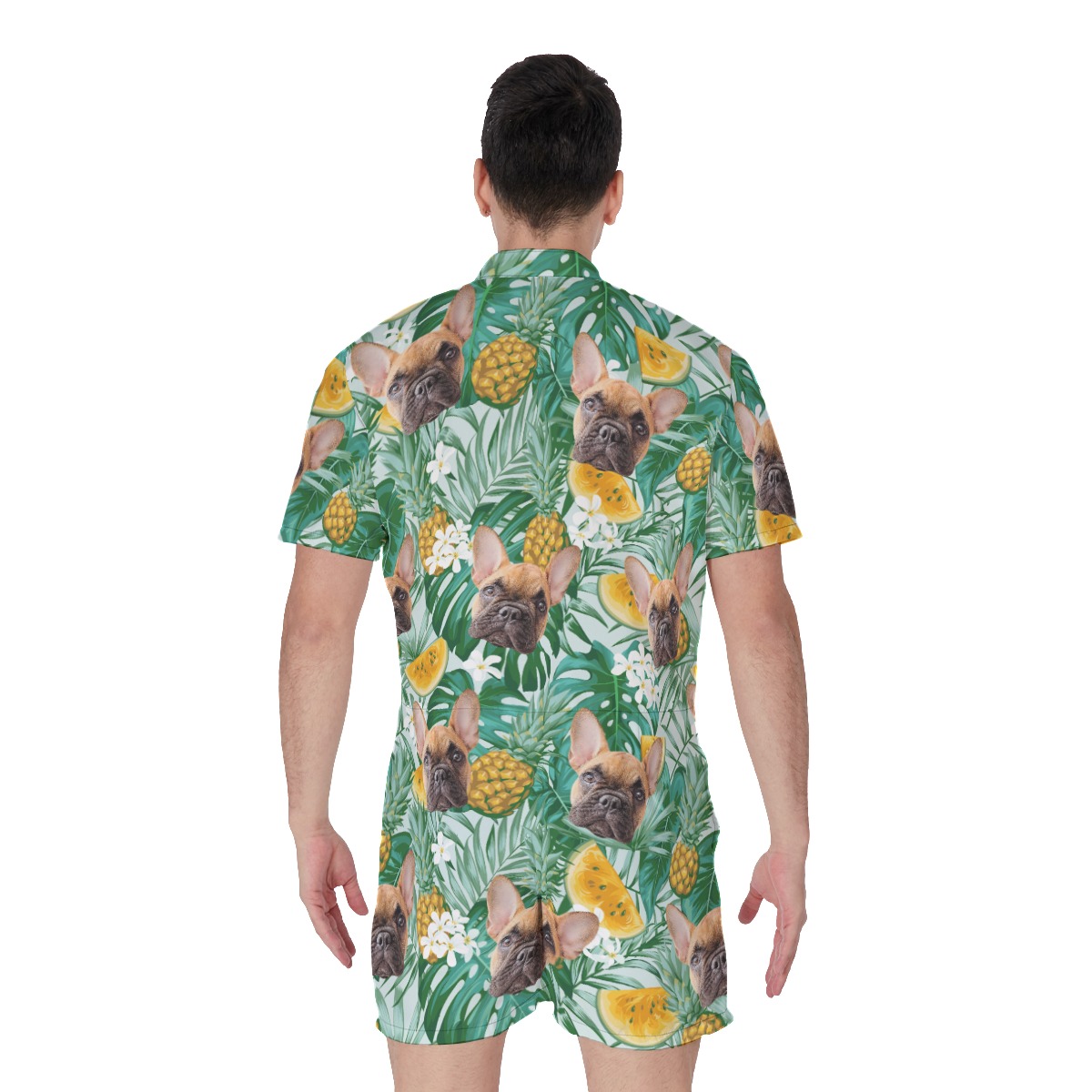 Men's Hawaiian Romper With Dog Face