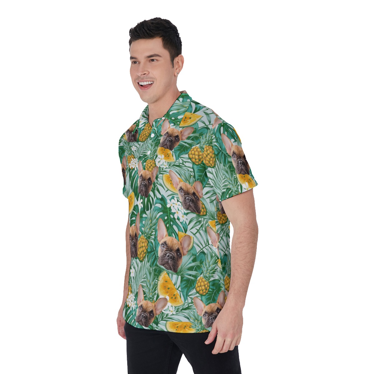 Men's Hawaiian Polo Shirt With Pet Face