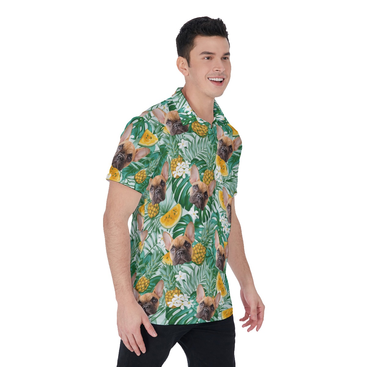 Men's Hawaiian Polo Shirt With Pet Face