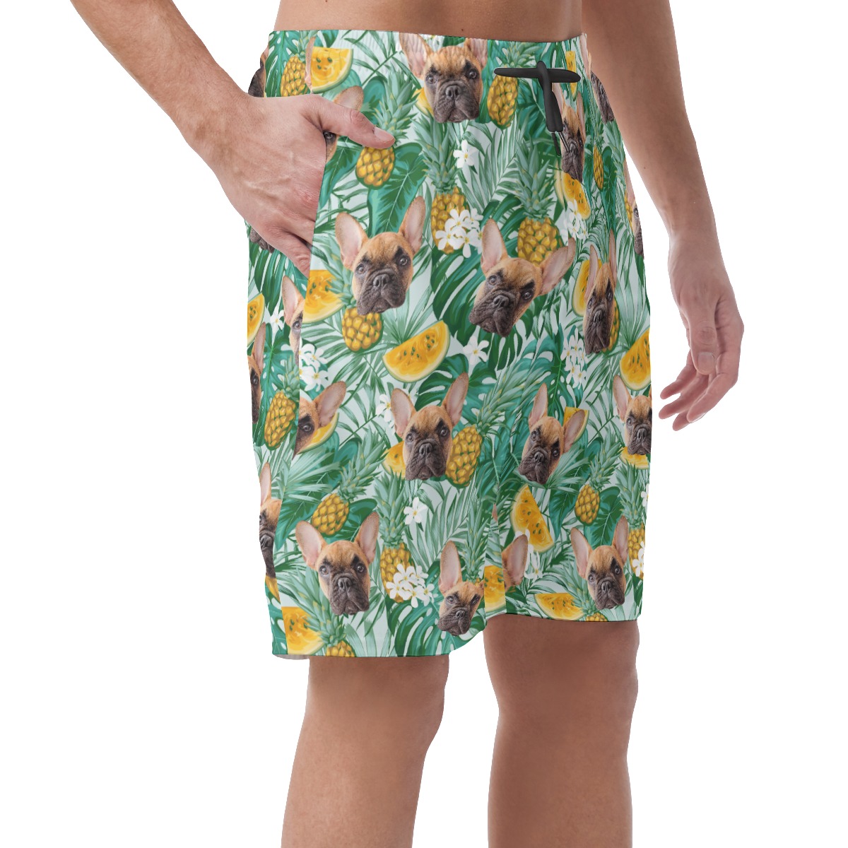 Men's Hawaiian Shorts With Dog Face