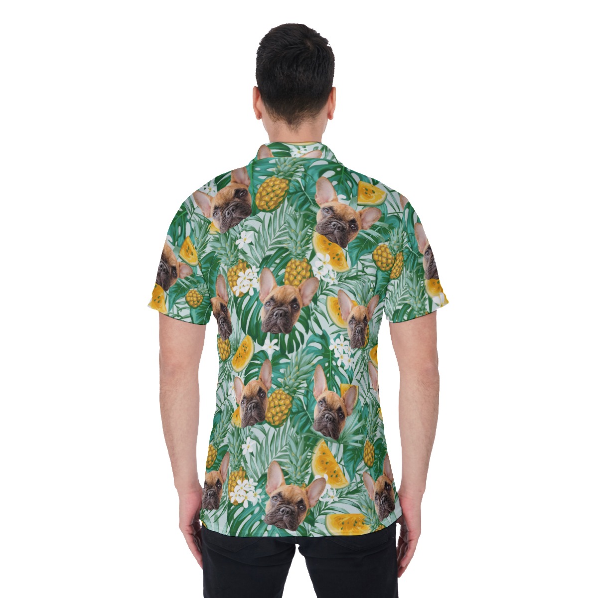 Men's Hawaiian Polo Shirt With Pet Face