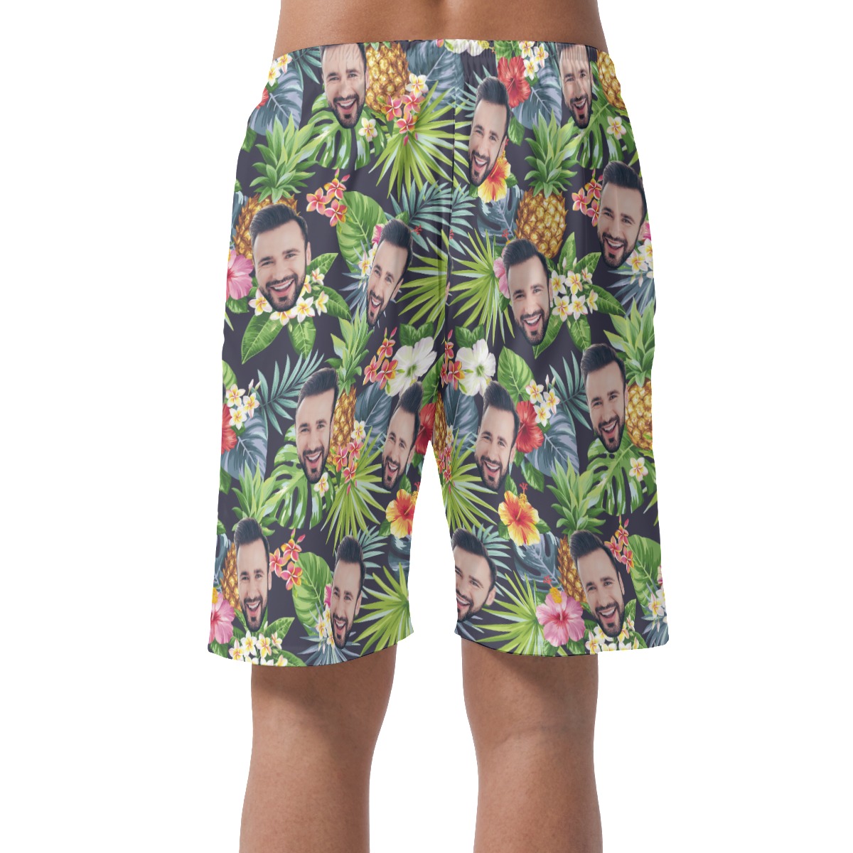 Tropical Pineapple Custom Face Men's Casual Shorts
