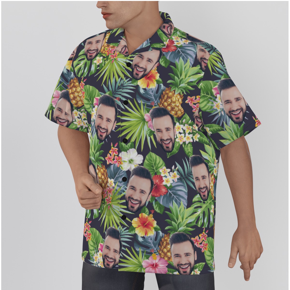 Tropical Custom Face Men's Hawaiian Shirt