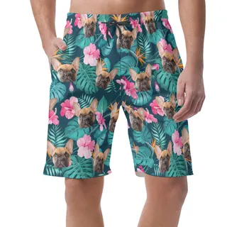Custom Pet Tropical Hawaiian Shorts For Men