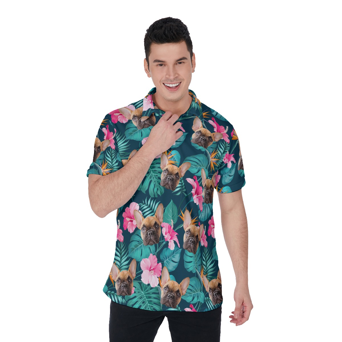Your Pet Custom Floral Hawaiian Polo Shirt - variant image 1