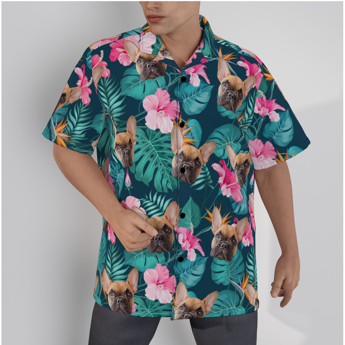 Custom Pet Tropical Hawaiian Shirt For Men - variant image 1