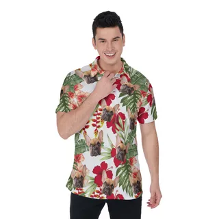 Men's Custom Cat And Dog Polo Hawaiian Shirts