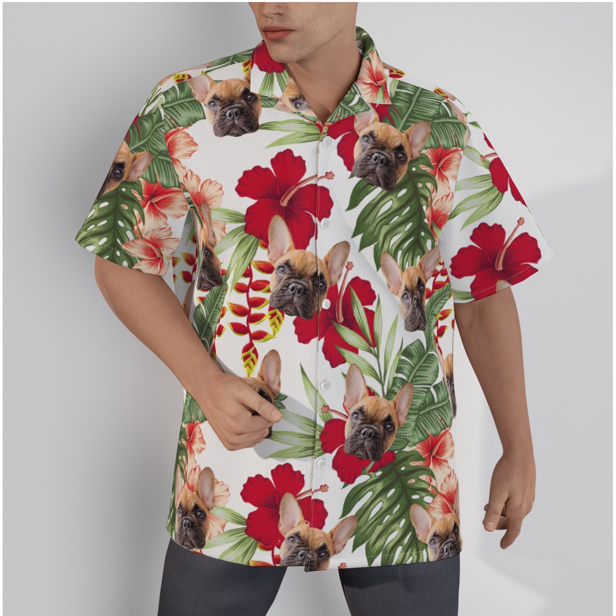 Men's Custom Dog And Cat Hawaiian Shirt - variant image 1