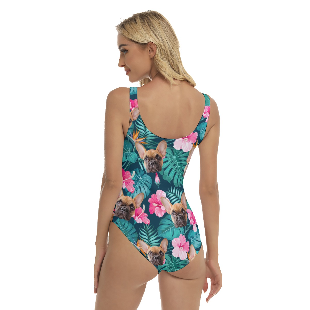 Custom Cat And Dog Hawaiian One Piece Swimsuit