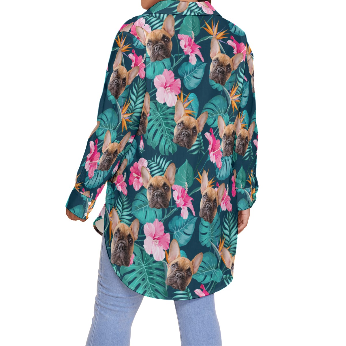 Custom Cat And Dog Oversized Hawaiian Shirt For Women