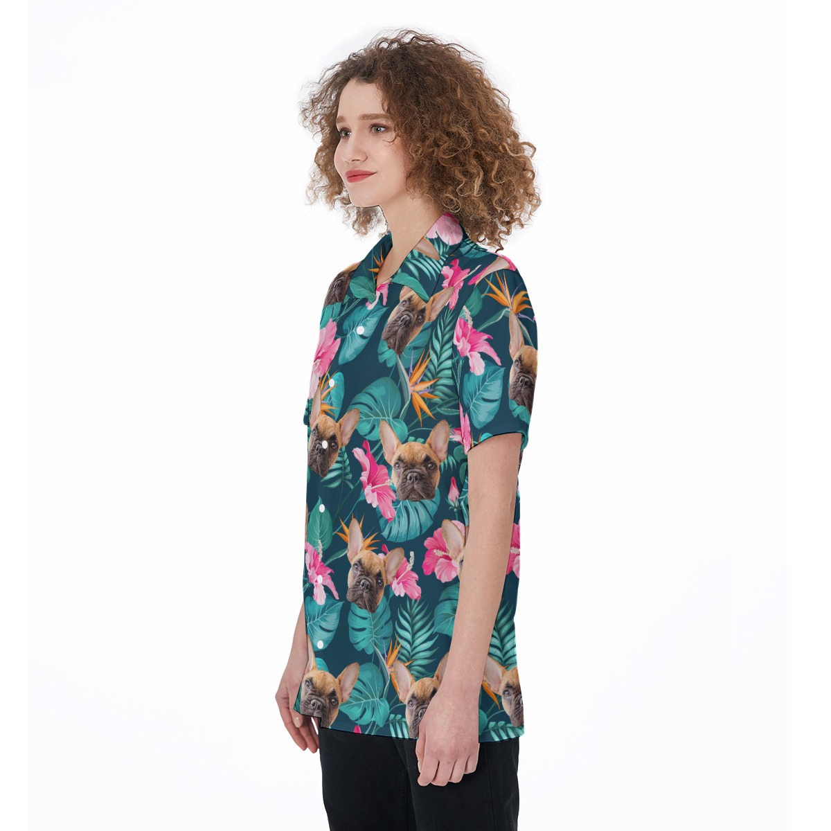 Custom Dog Floral Hawaiian Shirt For Women
