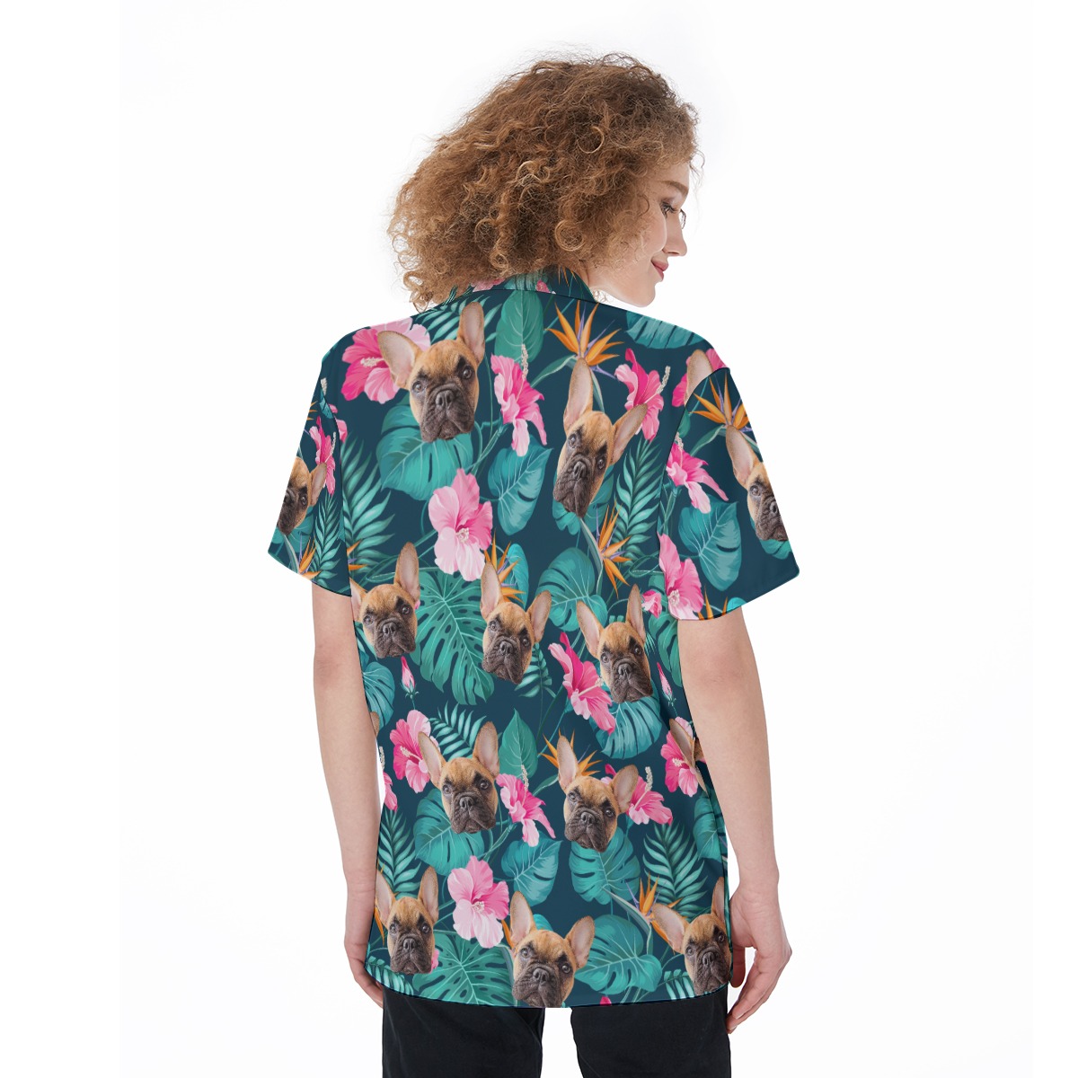 Custom Dog Floral Hawaiian Shirt For Women