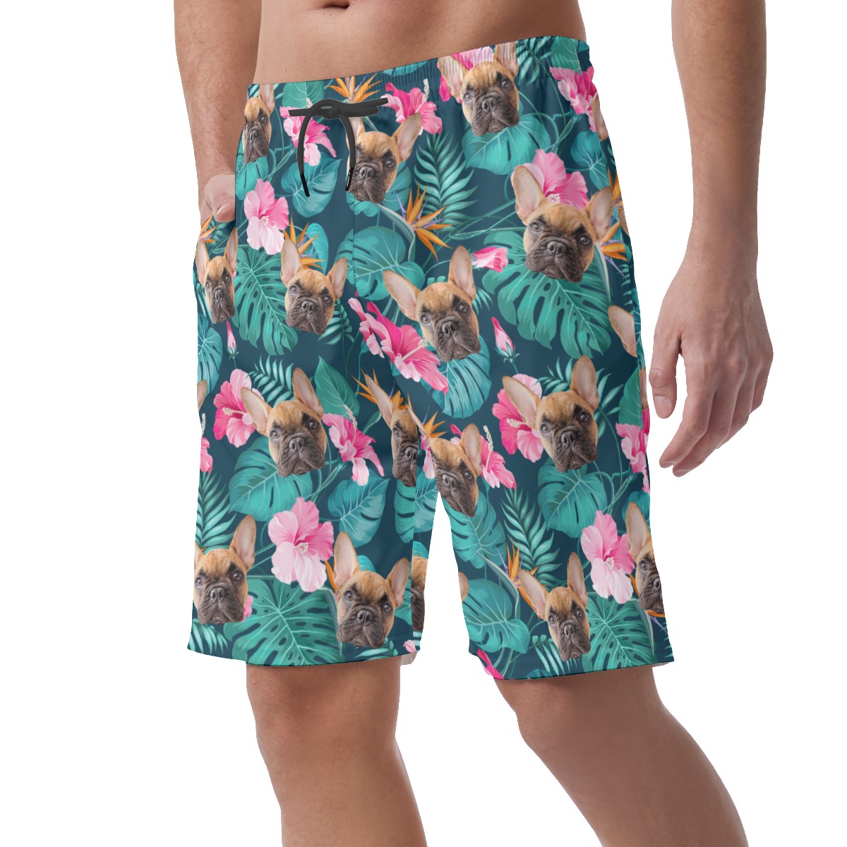 Custom Pet Tropical Hawaiian Shorts For Men