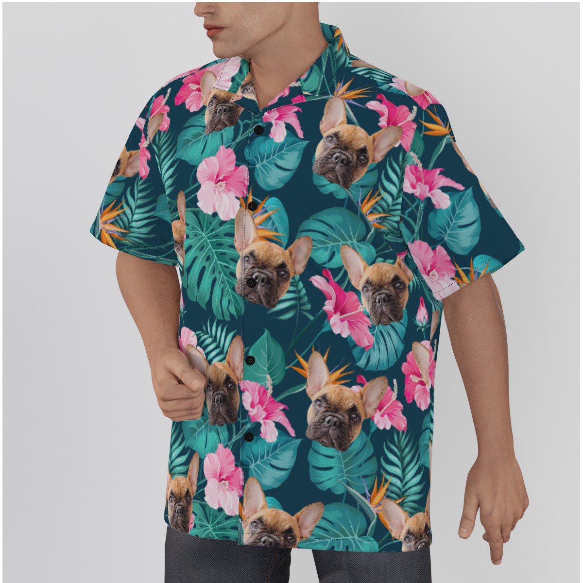 Custom Pet Tropical Hawaiian Shirt For Men
