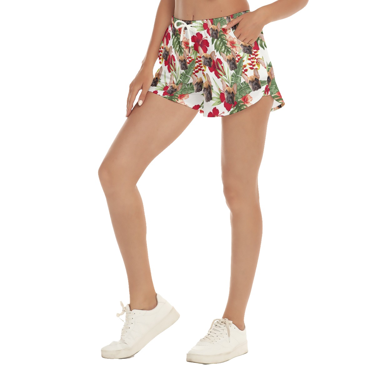 Custom Pet Floral Hawaiian Shorts For Women
