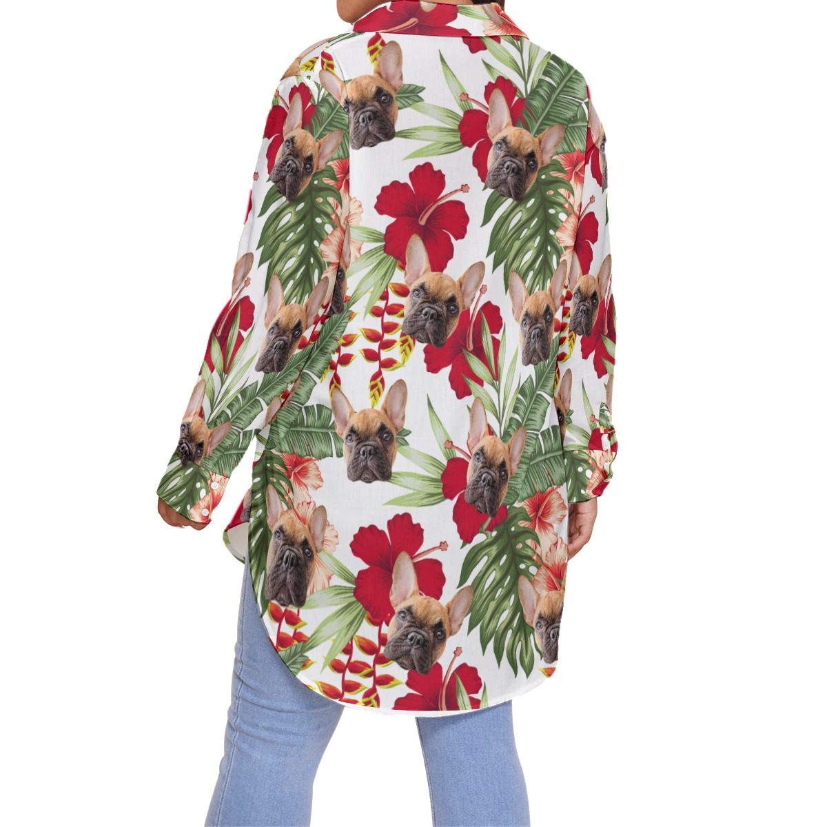 Your Pet Custom Oversized Hawaiian Shirt For Women