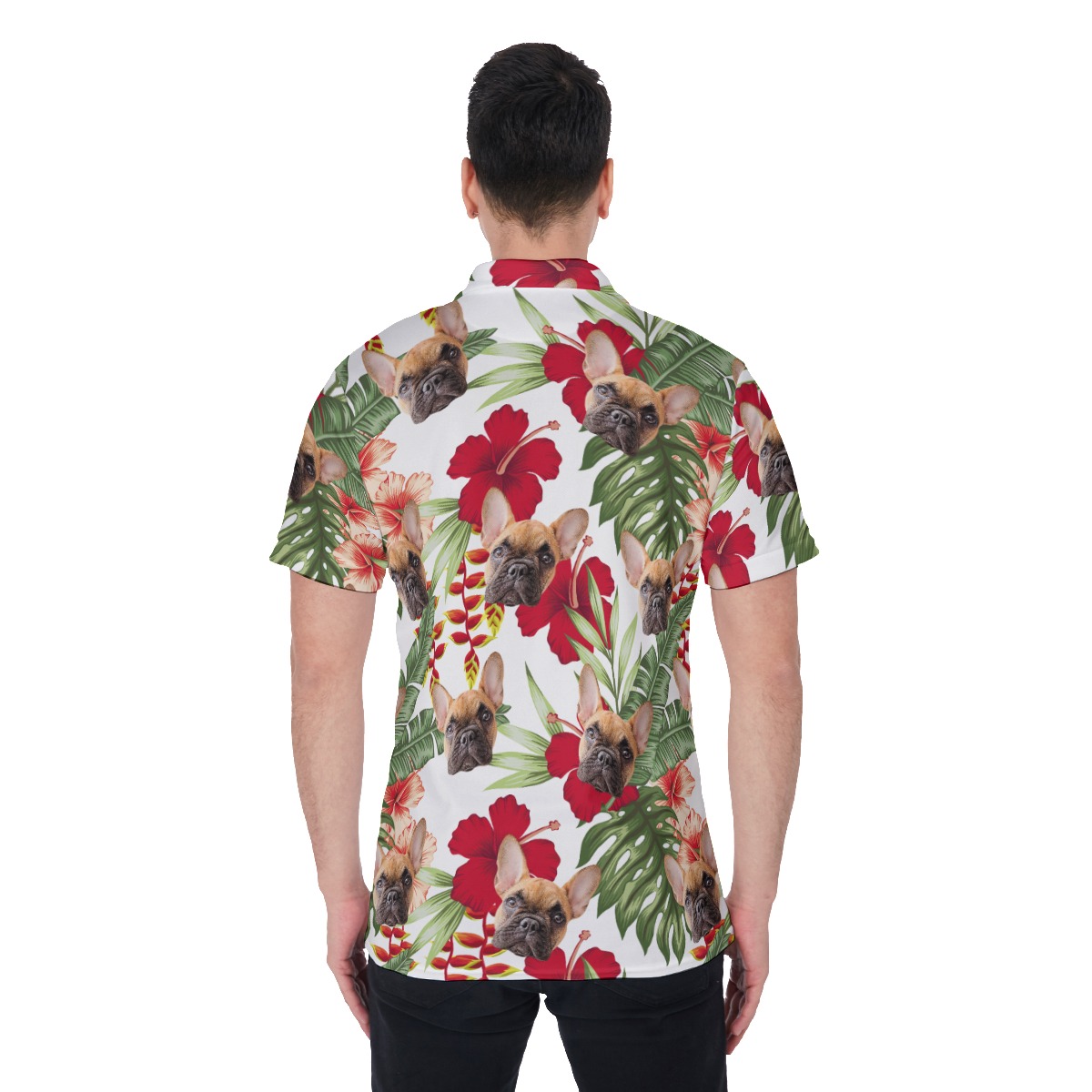 Men's Custom Cat And Dog Polo Hawaiian Shirts