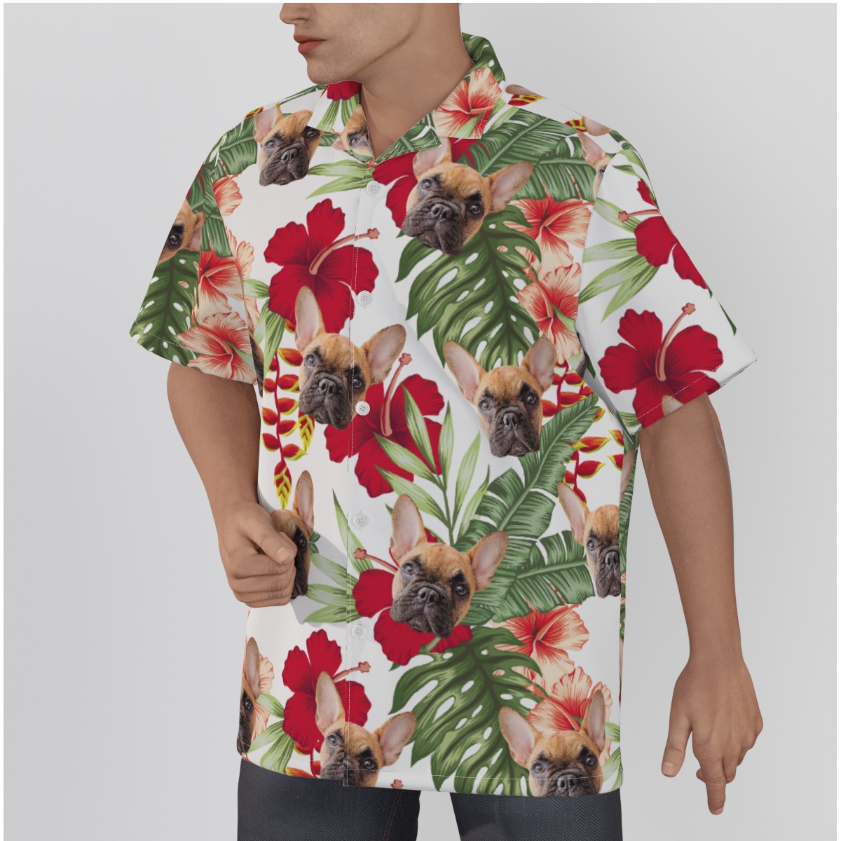 Men's Custom Dog And Cat Hawaiian Shirt