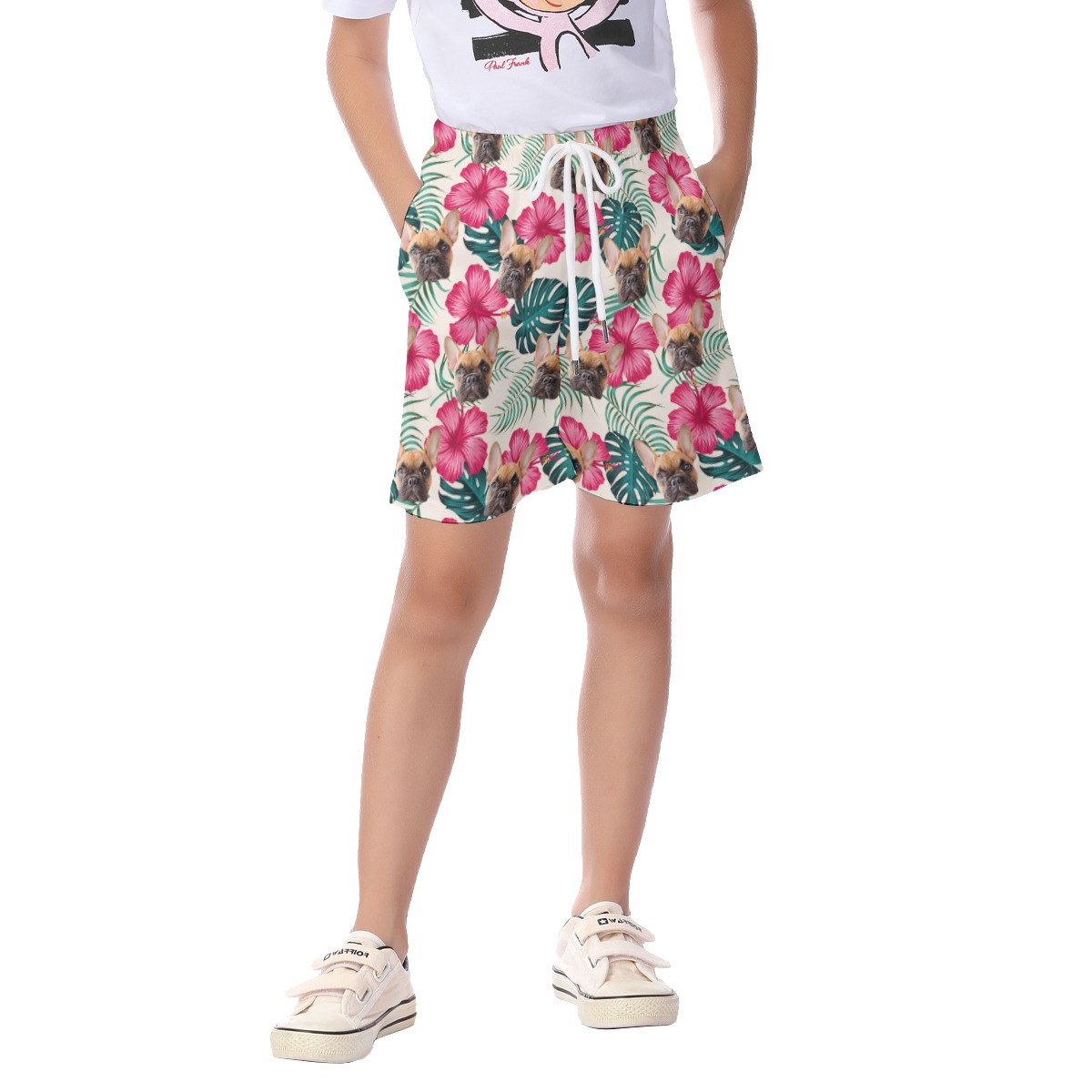 Custom Pet Floral Hawaiian Shorts For Kids - variant image 1