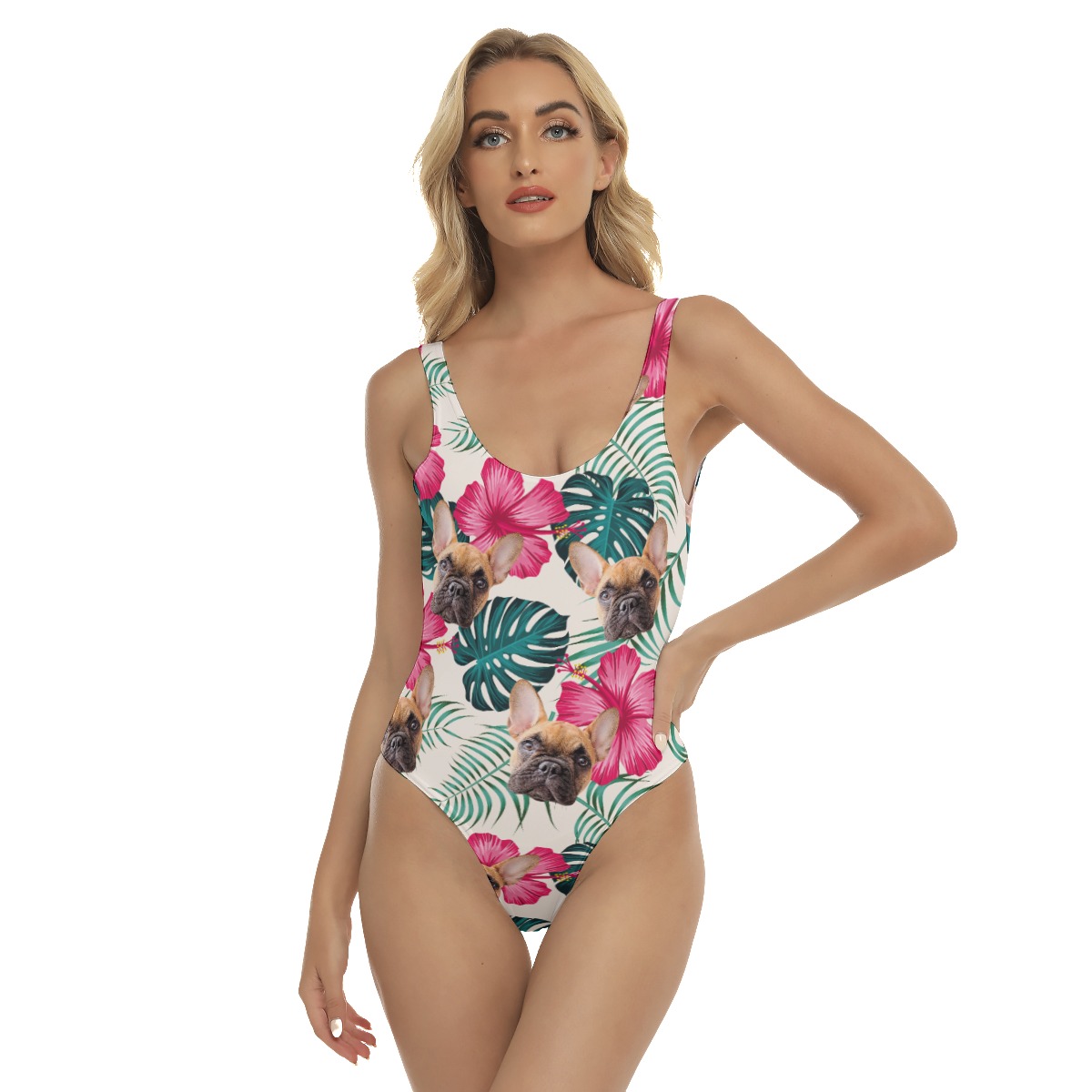 Custom Pet Hawaiian One Piece Swimsuit For Women - variant image 1