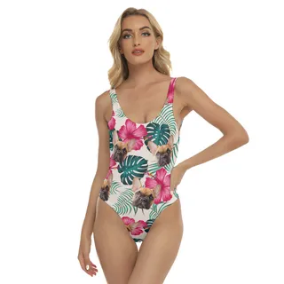 Custom Pet Hawaiian One Piece Swimsuit For Women
