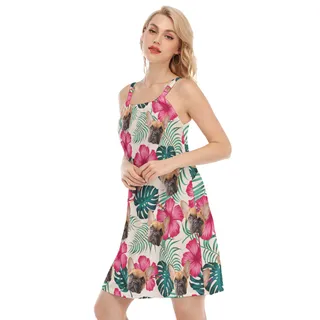 Cat And Dog Customize Hawaiian Cami Dress