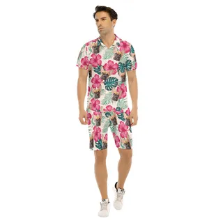 Men's Dog Customize Hawaiian Shirt And Shorts
