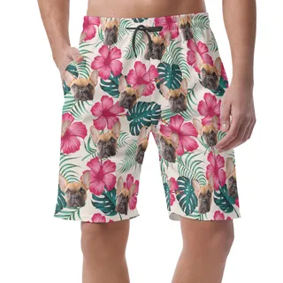 Men's Custom Dog And Cat Hawaiian Shorts